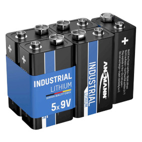 9V Industrial Lithium battery 5-pack